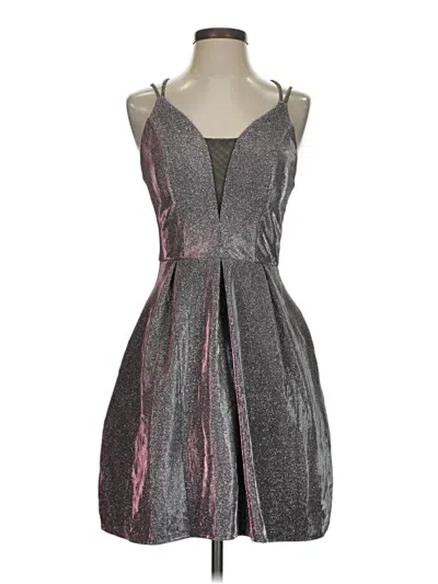 Pre-owned Crystal Doll Cocktail Dress In Silver