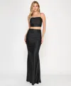 Crystal Doll Juniors' 2-pc. Sleeveless Satin Dress In Black