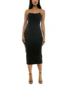 Crystal Doll Juniors Womens Bodycon Nylon Midi Dress In Black