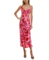 Crystal Doll Juniors' Strappy Floral Satin Maxi Dress In Pink Multi