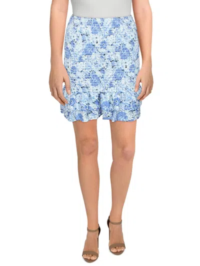 Crystal Doll Juniors Womens Floral Smocked Mini Skirt In Multi