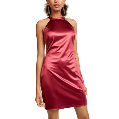 Crystal Doll Juniors Womens Halter Strappy Party Dress In Red