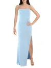 CRYSTAL DOLL JUNIORS WOMENS RUCHED LONG EVENING DRESS