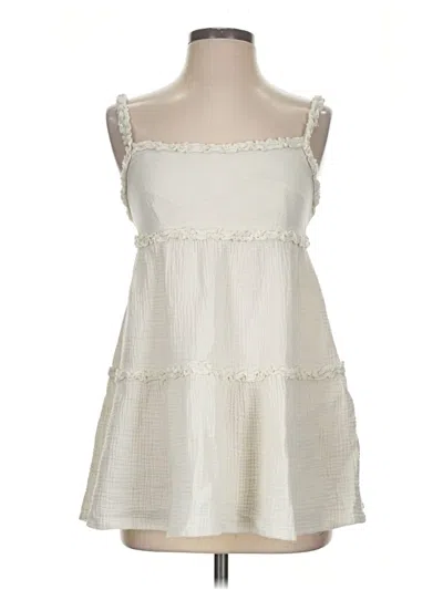 Pre-owned Crystal Doll Tank Top Ivory Strapless Neckline Tops