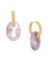 Crystal Haze 18k Plated Amethyst Cz Dangle Earrings In Gold