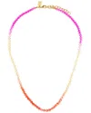 Crystal Haze 18k Plated Colorful Necklace In Pink