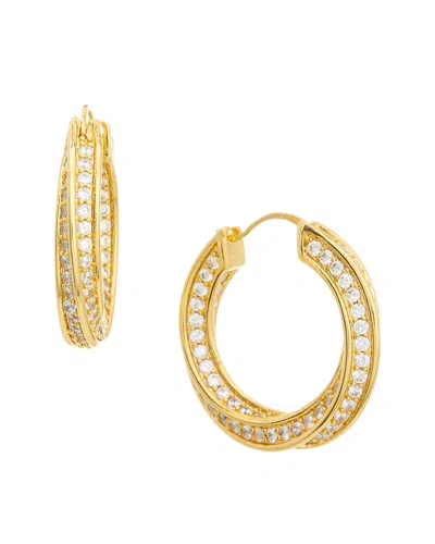 Crystal Haze 18k Plated Cz Dangle Earrings In Gold