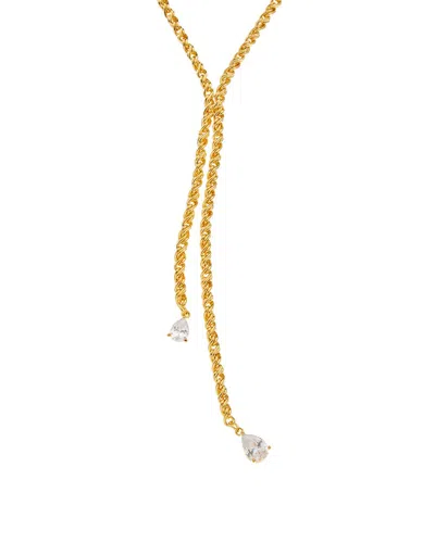 Crystal Haze 18k Plated Cz Lariat Necklace