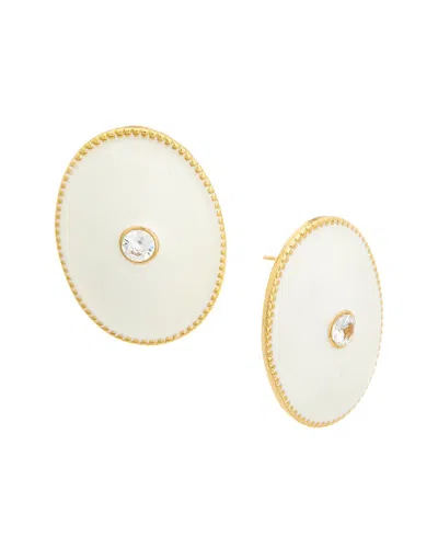 Crystal Haze 18k Plated Cz Statement Earrings In White