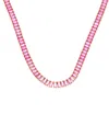 Crystal Haze 18k Plated Cz Statement Necklace In Pink