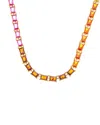 Crystal Haze 18k Plated Cz Statement Necklace In Gold
