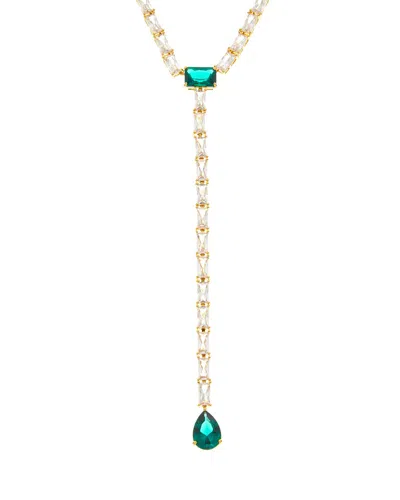 Crystal Haze 18k Plated Cz Statement Necklace