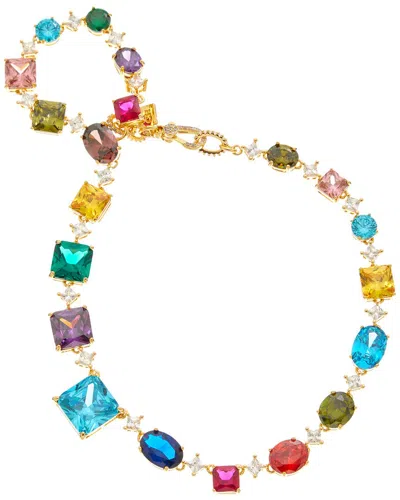 Crystal Haze 18k Plated Cz Statement Necklace