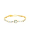 Crystal Haze 18k Plated Cz Statement Necklace In Gold