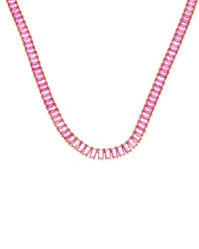 Crystal Haze 18k Plated Cz Statement Necklace
