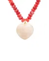 Crystal Haze 18k Plated Red Carnelian And Rose Quartz Statement Necklace