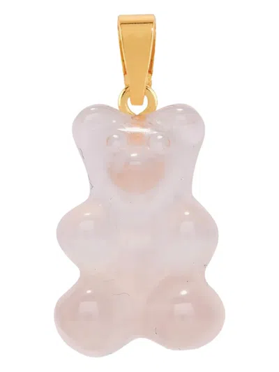 Crystal Haze Bear-shaped Quartz Pendant In Pink