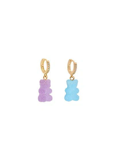 Crystal Haze Fizzy Nostalgia Bear 18kt Gold-plated Hoop Earrings