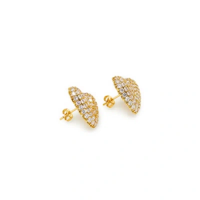 Crystal Haze Heart Earrings In Gold