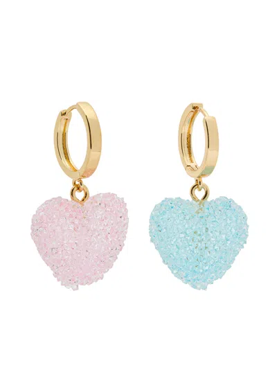Crystal Haze Jelly Heart 18kt Gold-plated Hoop Earrings