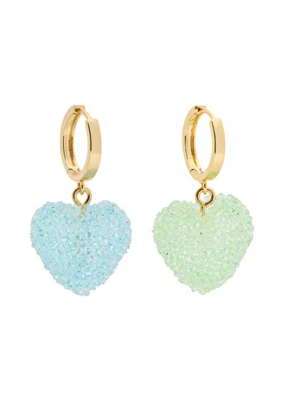 Crystal Haze Jelly Heart 18kt Gold-plated Hoop Earrings