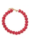 Crystal Haze Jelly Heart 18kt Gold-plated Necklace In Red