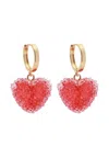 Crystal Haze Jelly Heart Earrings In Gold