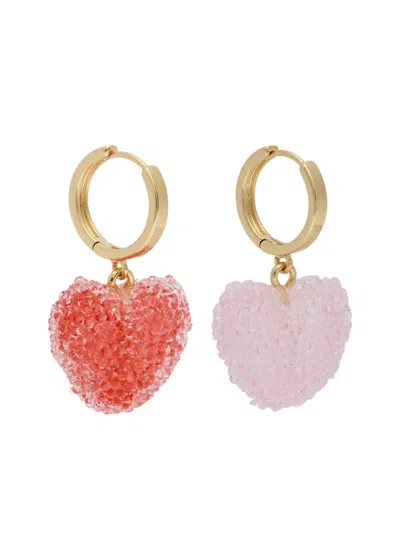 CRYSTAL HAZE JELLY HEART EARRINGS