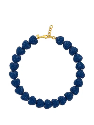 Crystal Haze Jelly Heart Necklace In Blue