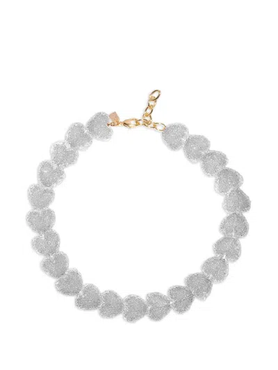 Crystal Haze Jelly Heart Necklace In Neutral
