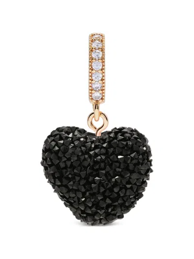 Crystal Haze Jelly Heart Pendant Connector In Black