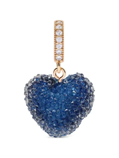 Crystal Haze Jelly Heart Pendant Connector In Blue
