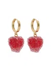 Crystal Haze Jelly Heart 18kt Gold-plated Hoop Earrings In Gold