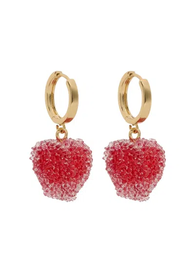 CRYSTAL HAZE JELLY HEART-SHAPED CRYSTAL HOOP EARRINGS