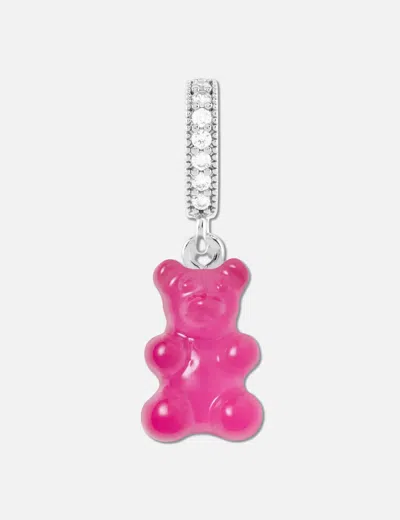 Crystal Haze Jelly Nostalgia Bear Pendant In Pink