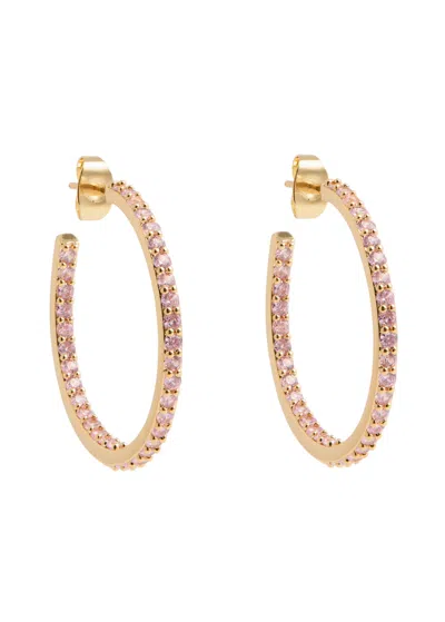 Crystal Haze Mini Serena 18kt Gold-plated Hoop Earrings In Pink