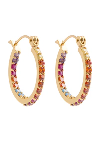 Crystal Haze Mini Serena Rainbow 18kt Gold-plated Hoop Earrings In Multicoloured 1