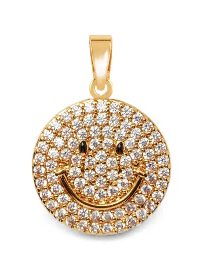 Crystal Haze Ms. Vaxxine Smiley-face Pendant In Gold