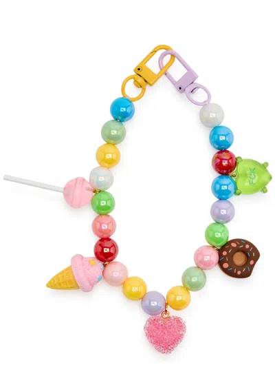 Crystal Haze Non Edible Beaded Bag Charm In Multi