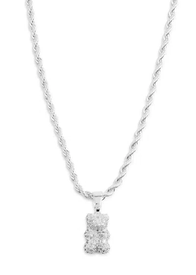 Crystal Haze Nostalgia Bear Silver-plated Necklace