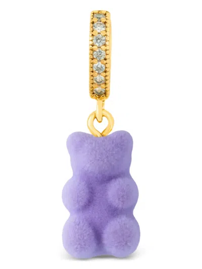 Crystal Haze Nostalgia Bear Zirconia-embellished Pendant In Purple