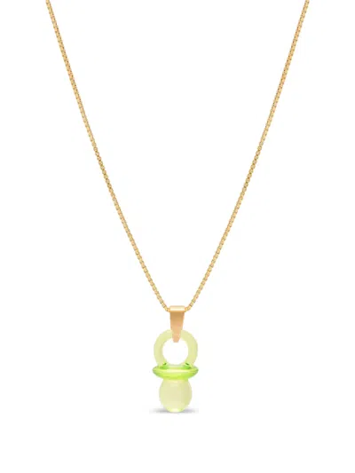 Crystal Haze Pacifier Pendant Necklace In Gold