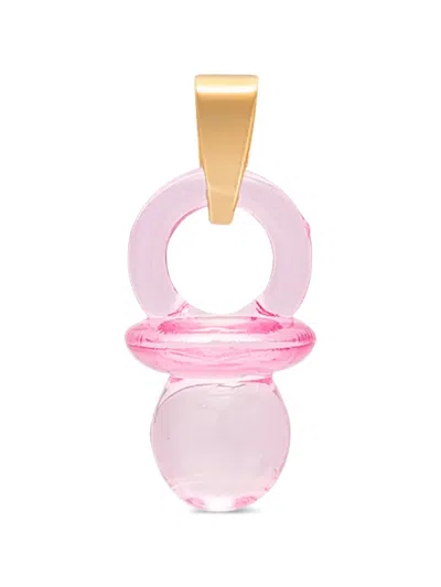 Crystal Haze Pacifier Pendant Necklace In Pink