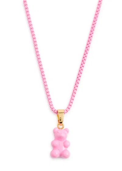 Crystal Haze Plastalina Nostalgia Bear Necklace In Pink