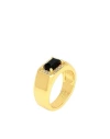 Crystal Haze Ring Gold Size 4.25 Brass, 750/1000 Gold Plated, Cubic Zirconia, Agate In Gold