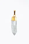 Crystal Haze Rock Crystal Quartz Pendant In Clear/gold In Silver