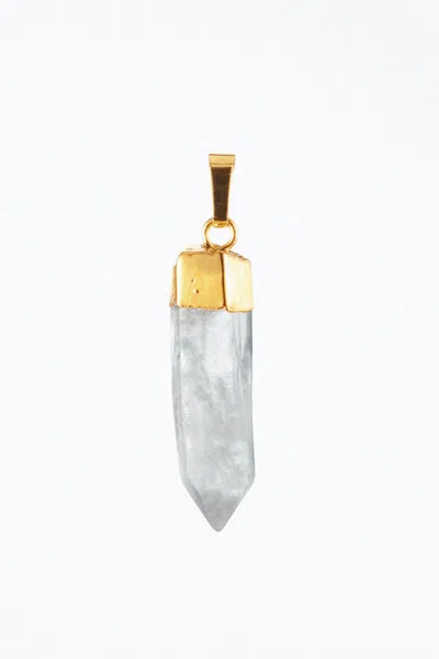 Crystal Haze Rock Crystal Quartz Pendant In Clear/gold In Silver