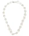 Crystal Haze Silver Plated Chunky Necklace In Neutral