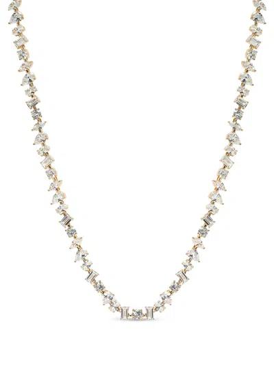 Crystal Haze Tennis Necklace In Gold