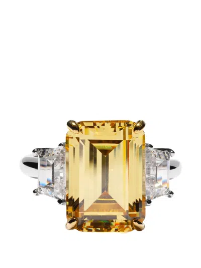 Crystal Haze The Mother Emerald-cut Ring In Transparent
